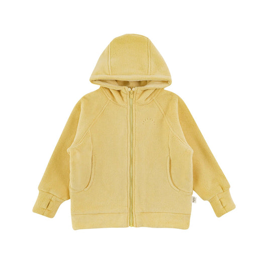Giacca Invernale da Bambina in Pile Polare con Cappuccio – Giallo, Rosa o Beige - Klotheds