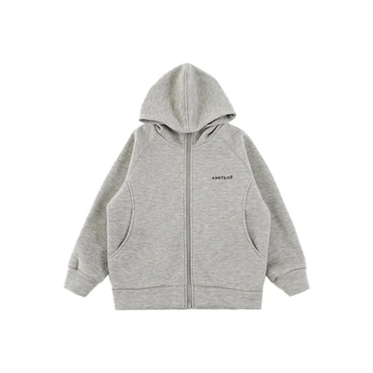 Giacca Invernale da Ragazzo con Cappuccio e Zip – Colore Grigio - Klotheds