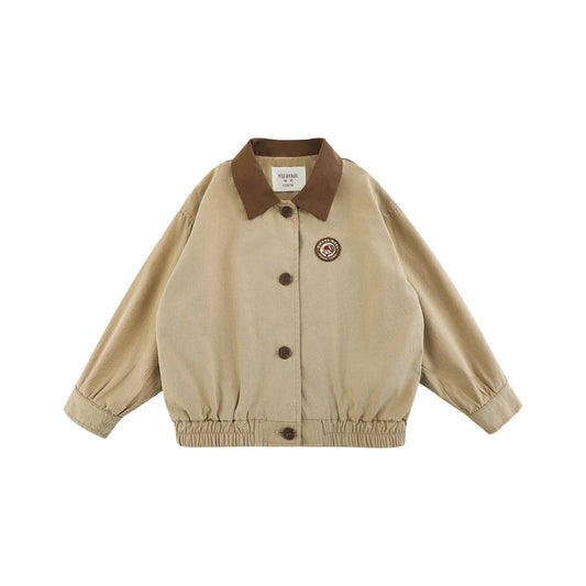 Giacca marrone per bambina – stile autunnale elegante - Klotheds