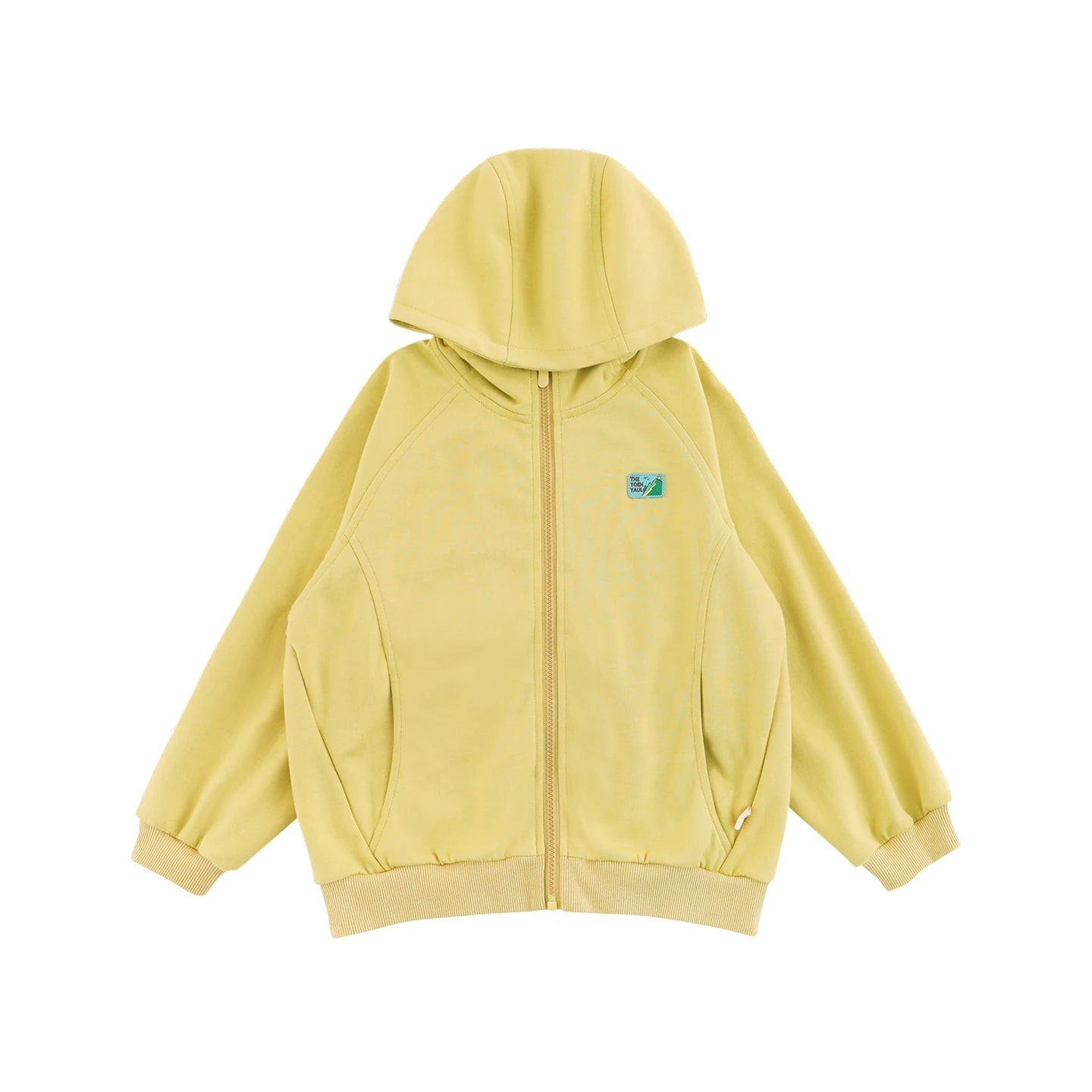 Giacca sportiva con cappuccio in tinta unita per bambina – gialla, grigia o viola - Klotheds