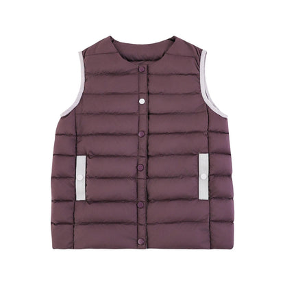 Gilet Invernale da Ragazza Imbottito con Zip – Blu, Viola o Rosa - Klotheds