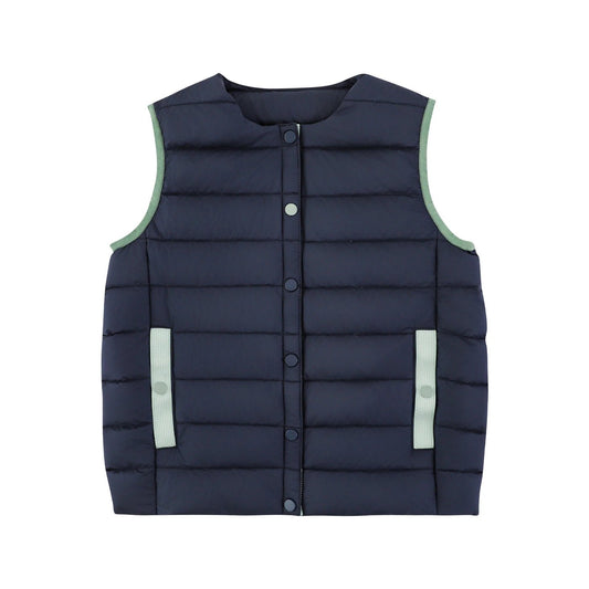 Gilet Invernale da Ragazza Imbottito con Zip – Blu, Viola o Rosa - Klotheds