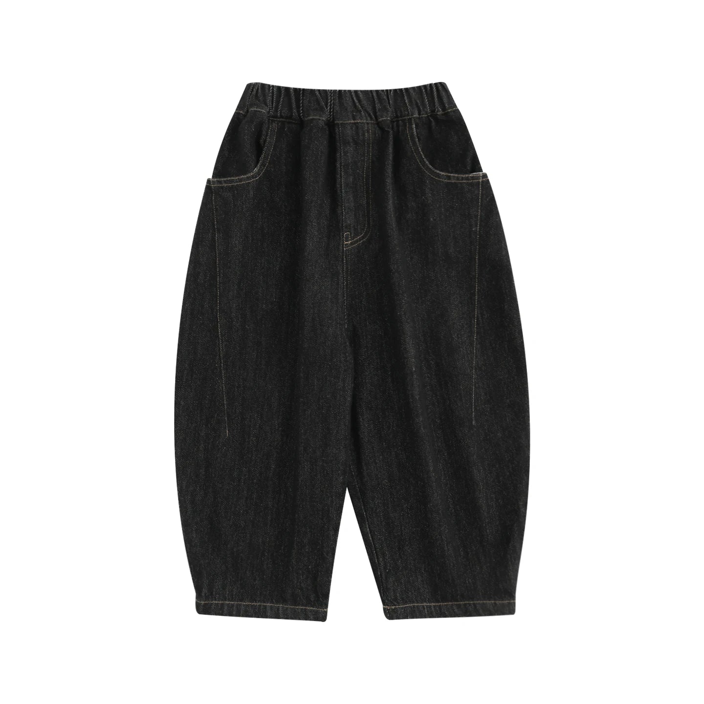 Jeans ampi in denim per bambino con cuciture – blu o neri - Klotheds