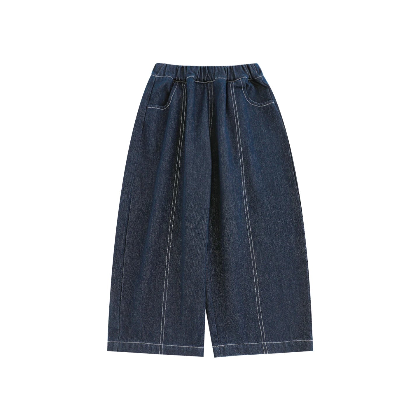 Jeans blu scuro in denim per bambino – taglio dritto casual - Klotheds