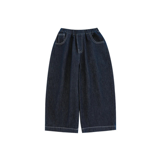 Jeans dritti in denim blu scuro per bambino – stile casual - Klotheds