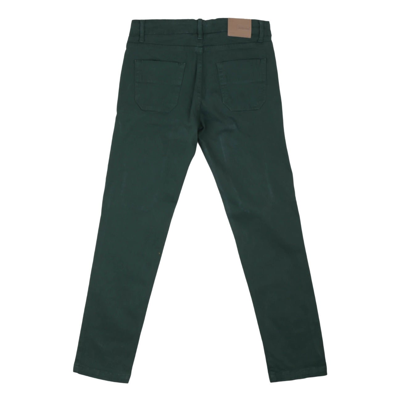 Jeckerson - Pantalone 5 Tasche in Gabardina con Toppa Verde Bottiglia - Klotheds