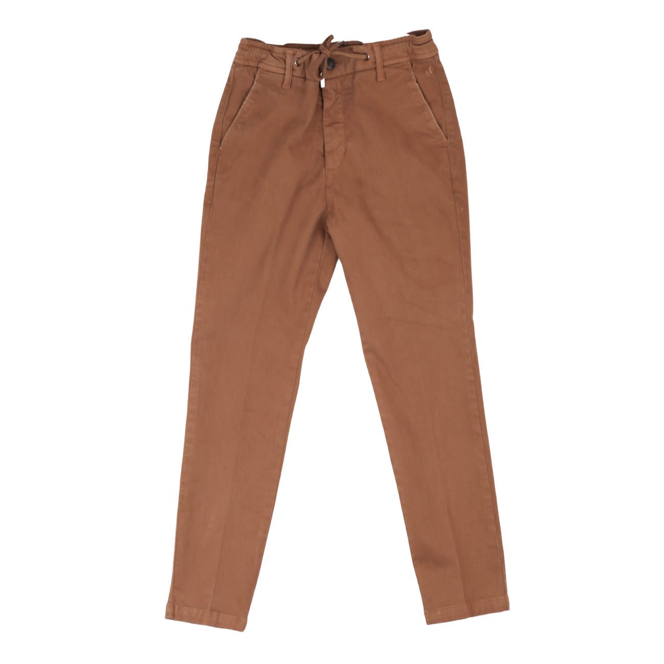 Jeckerson - Pantalone Chinos in Gabardina con Lacci Cammello - Klotheds