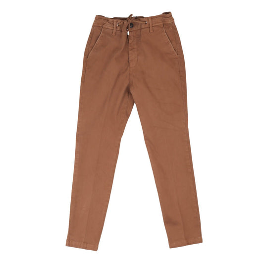 Jeckerson - Pantalone Chinos in Gabardina con Lacci Cammello - Klotheds