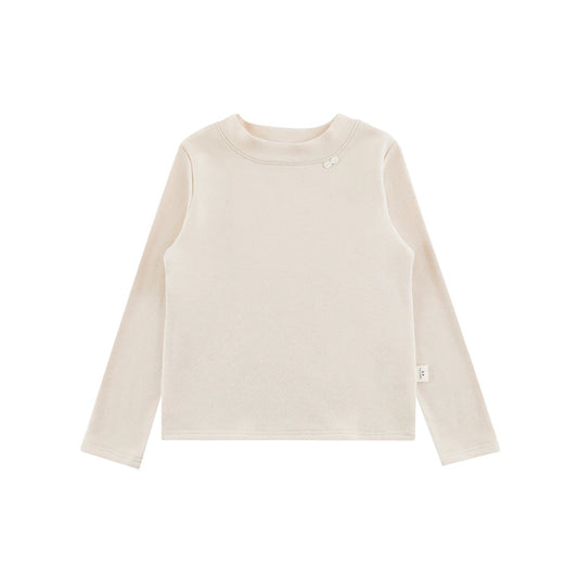 Maglia a maniche lunghe tinta unita per bambina – stile casual autunnale - Klotheds