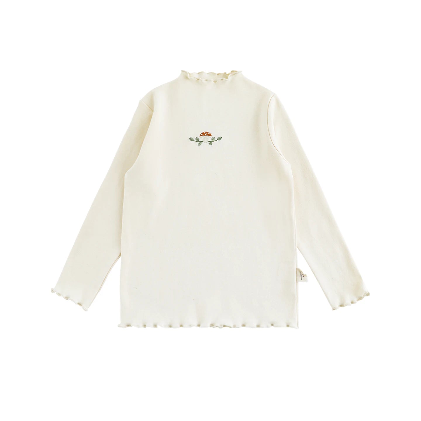 Maglia in cotone con ricamo fungo per bambino – beige, rosa o marrone - Klotheds