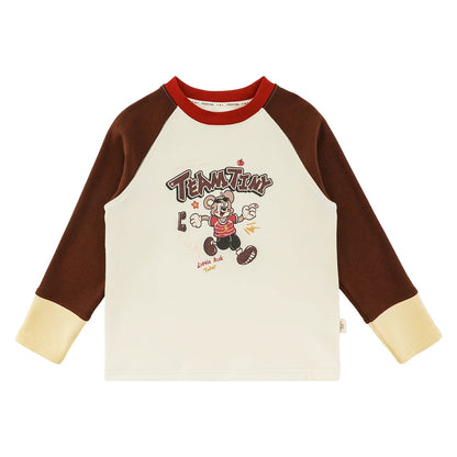 Maglia Invernale da Bambina a Maniche Raglan con Stampa Coniglio – Viola, Rosso, Rosa o Marrone - Klotheds