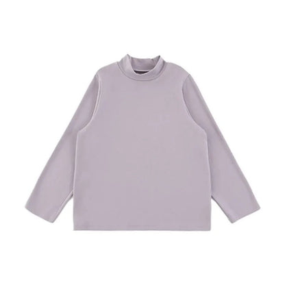 Maglia Invernale da Ragazzo a Collo Alto in Tinta Unita – Beige, Nero, Grigio o Viola - 2x - 26% - Klotheds