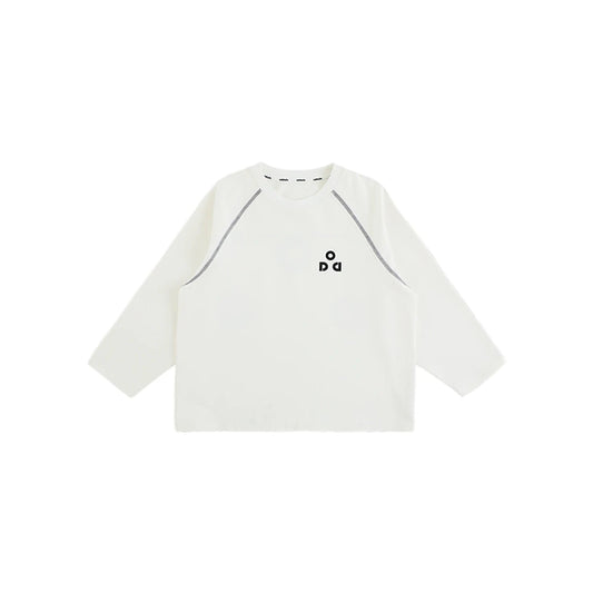 Maglia sportiva a maniche lunghe con patchwork per bambino – bianca o nera - Klotheds