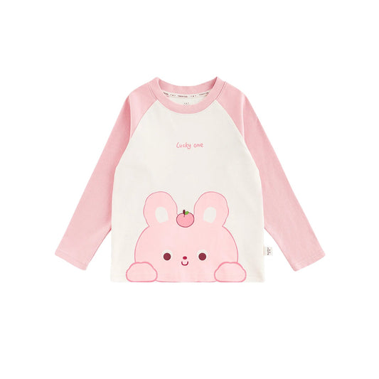 Maglietta a maniche lunghe con stampa cartoon per bambina – rosa, gialla o marrone - Klotheds