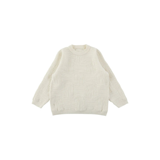 Maglioncino girocollo intrecciato per ragazzi morbido e caldo - Grigio o Beige - Klotheds