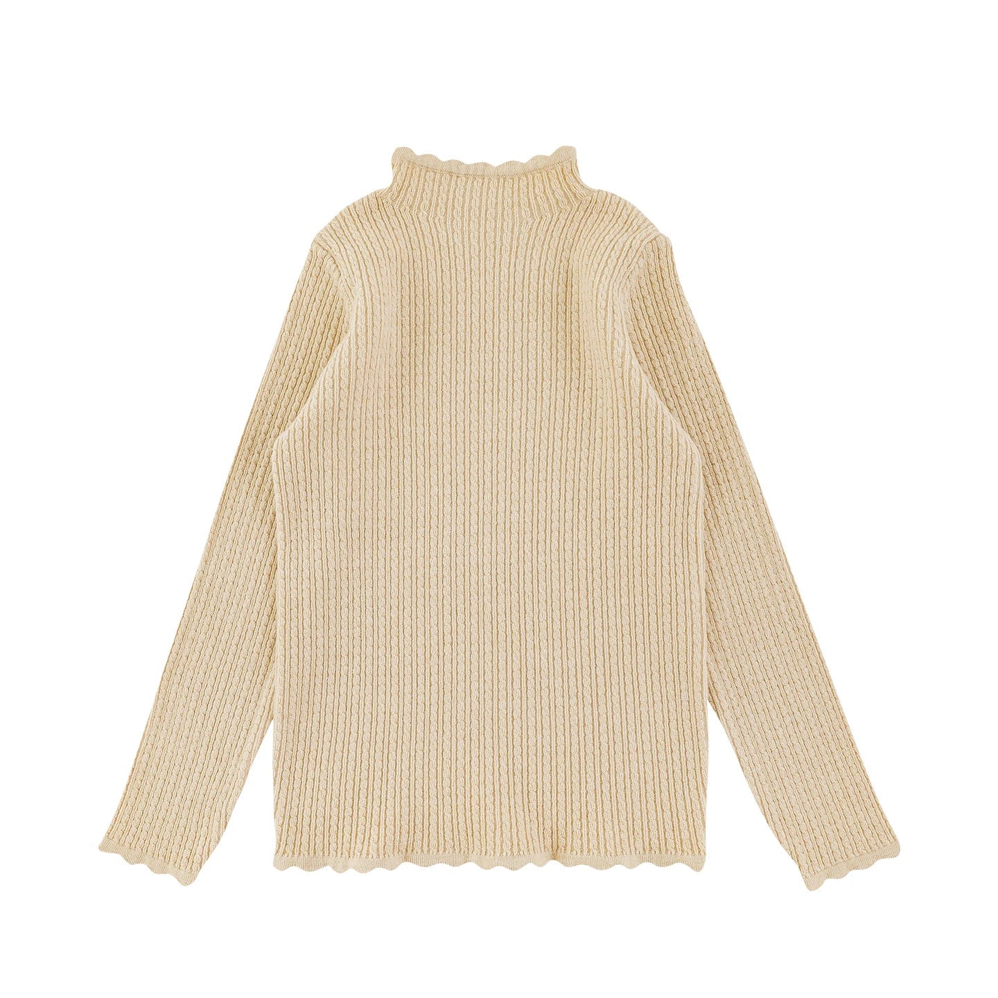 Maglione Invernale da Bambina a Collo Alto in Maglia Morbida – Beige, Rosa, Cachi, Marrone o Rosso - 2x - 26% - Klotheds