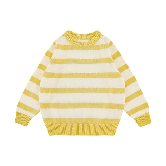 Maglione Invernale da Bambina in Lana di Pecora a Righe Colorate – Rosa, Giallo, Azzurro, Marrone, Rosso o Nero - 2x - 26% - Klotheds