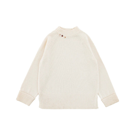 Maglione Invernale da Bambina in Maglia Spessa e Calda – Beige, Rosso o Grigio - Klotheds