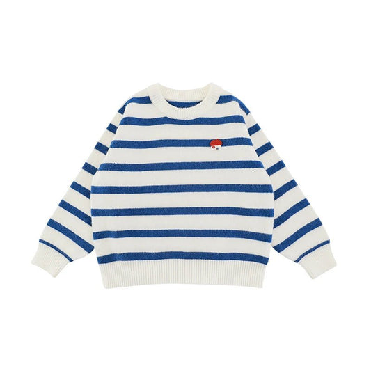Maglione Invernale da Bambino a Righe Spesse in Maglia Morbida – Azzurro, Rosso, Cachi o Nero - 2x - 26% - Klotheds