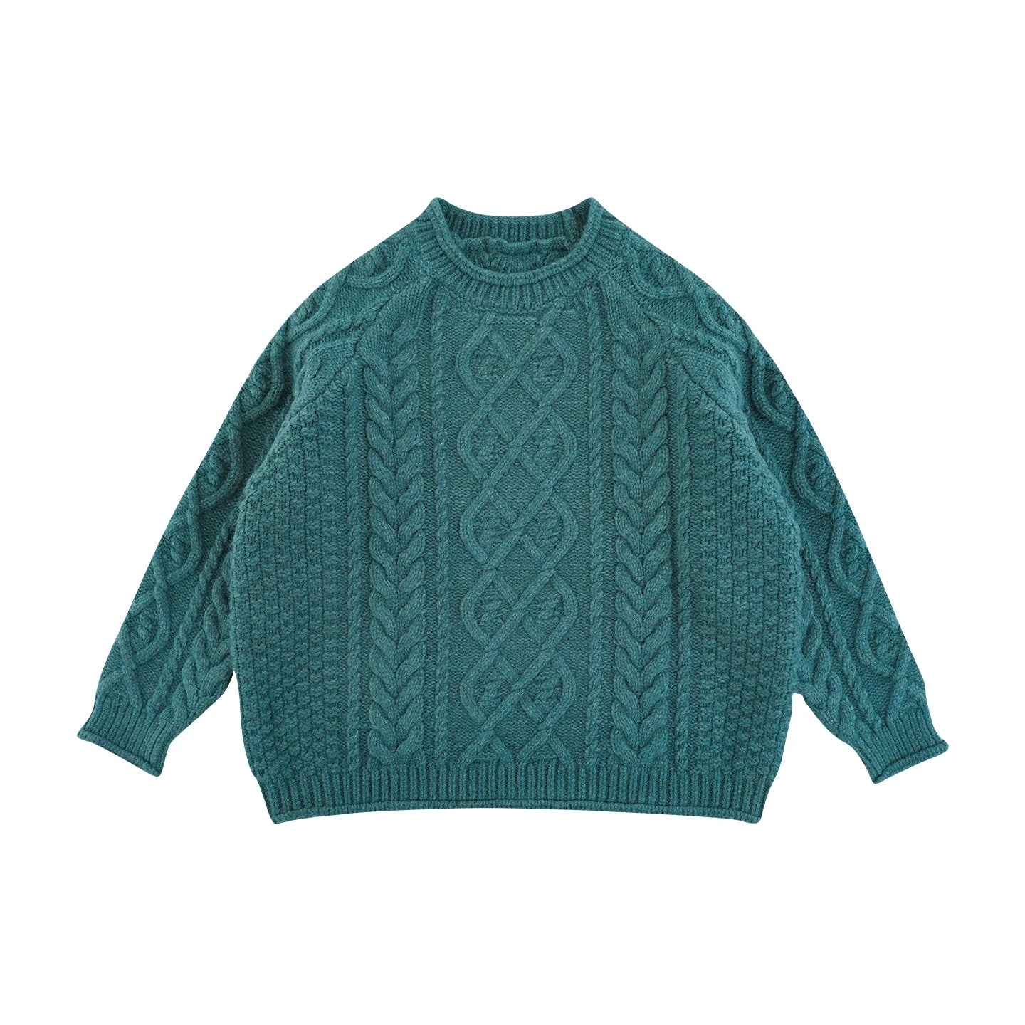 Maglione Invernale da Ragazza in Maglia a Treccia – Verde, Rosso o Beige - 2x - 26% - Klotheds