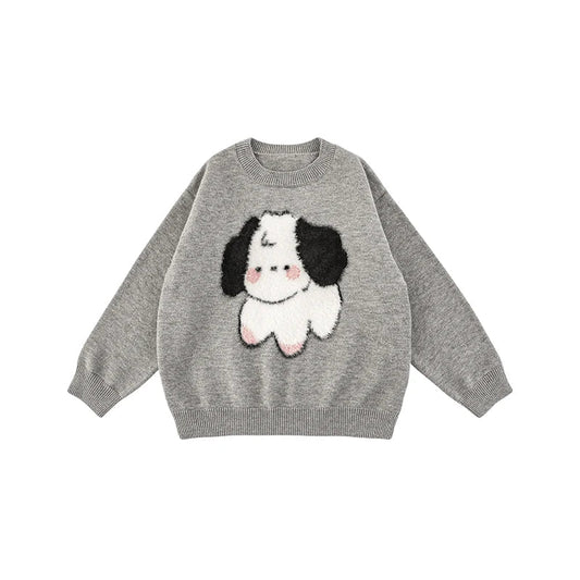 Maglione Invernale da Ragazzo in Maglia Spessa con Stampa Cartoon – Grigio, Cachi o Marrone - 2x - 26% - Klotheds