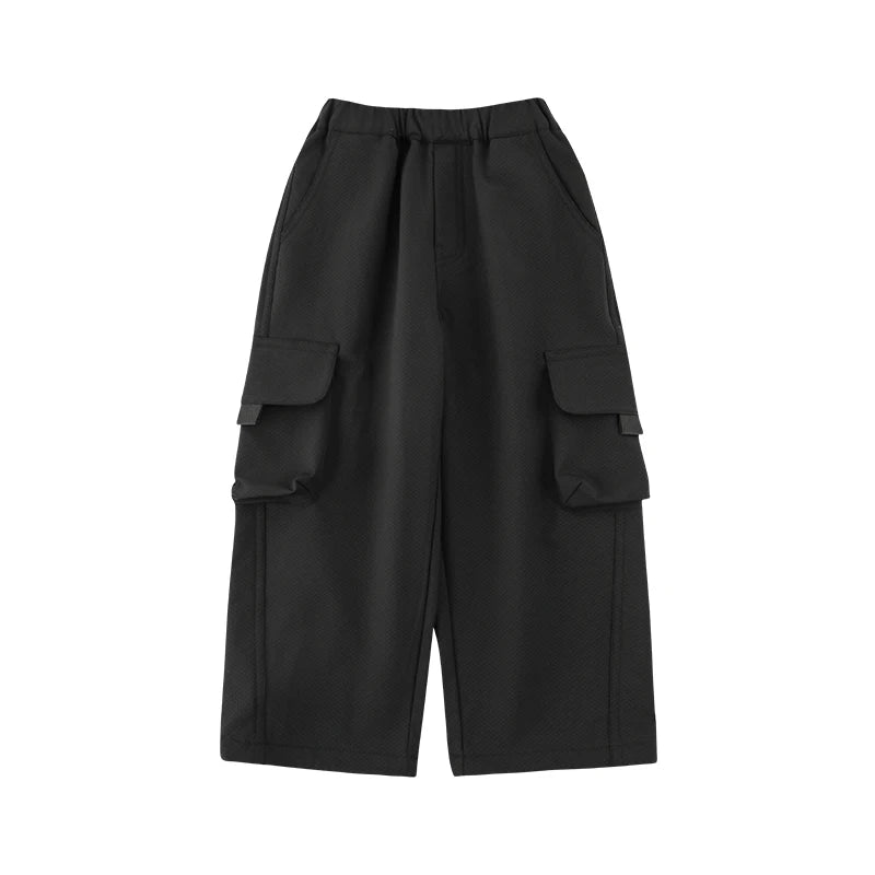 Pantaloni Cargo da Bambino Larghi con Tasche Grandi e Polsini Elastici – Marrone o Nero - 2x - 26% - Klotheds