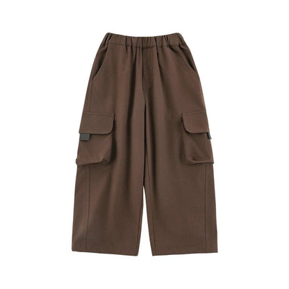 Pantaloni Cargo da Bambino Larghi con Tasche Grandi e Polsini Elastici – Marrone o Nero - 2x - 26% - Klotheds