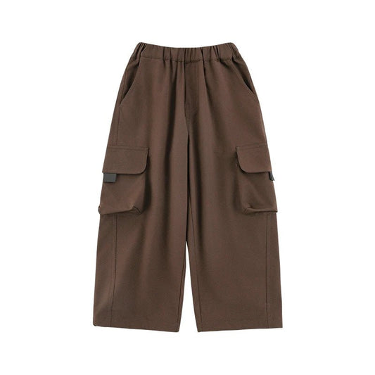 Pantaloni Cargo da Bambino Larghi con Tasche Grandi e Polsini Elastici – Marrone o Nero - 2x - 26% - Klotheds
