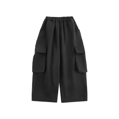 Pantaloni cargo in cotone 100% per bambino – beige o neri - Klotheds