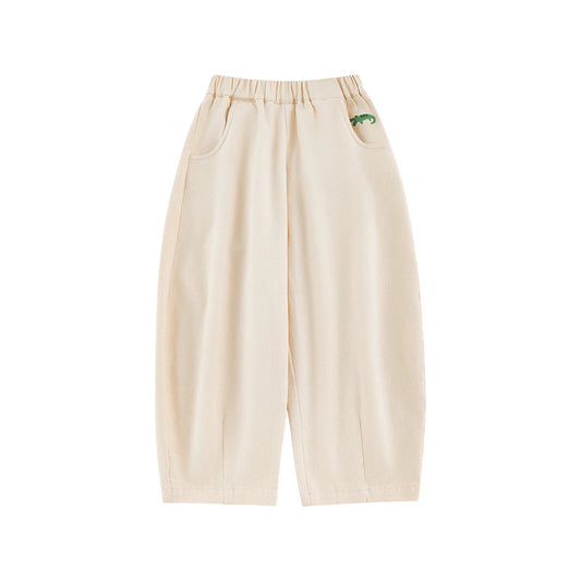Pantaloni cargo larghi in cotone per bambino – beige, verde o nero - Klotheds