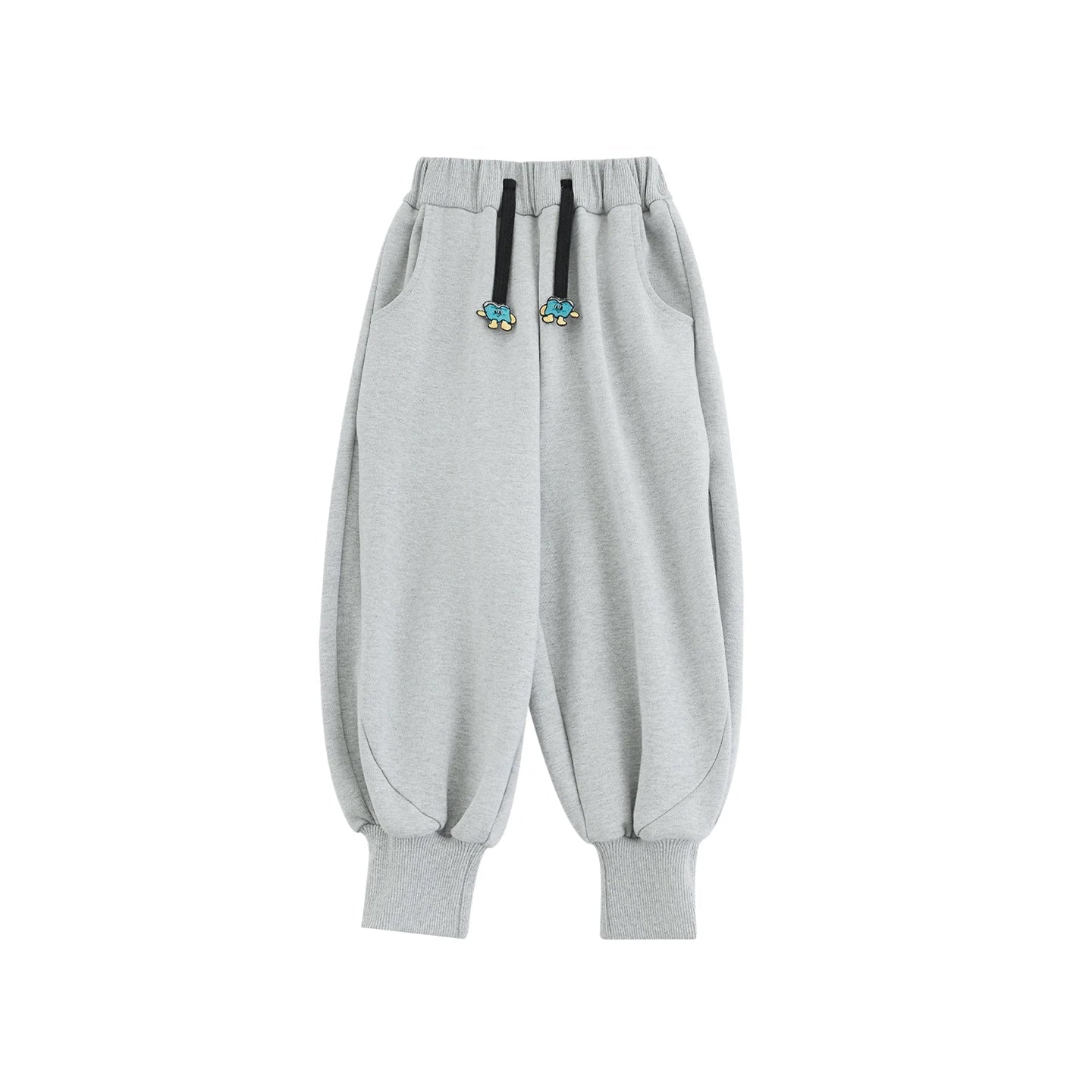 Pantaloni casual in cotone per bambino – grigi o neri - Klotheds
