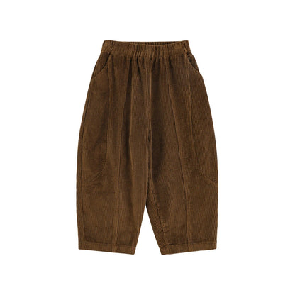 Pantaloni in velluto a coste larghi per bambino – marroni o beige - Klotheds