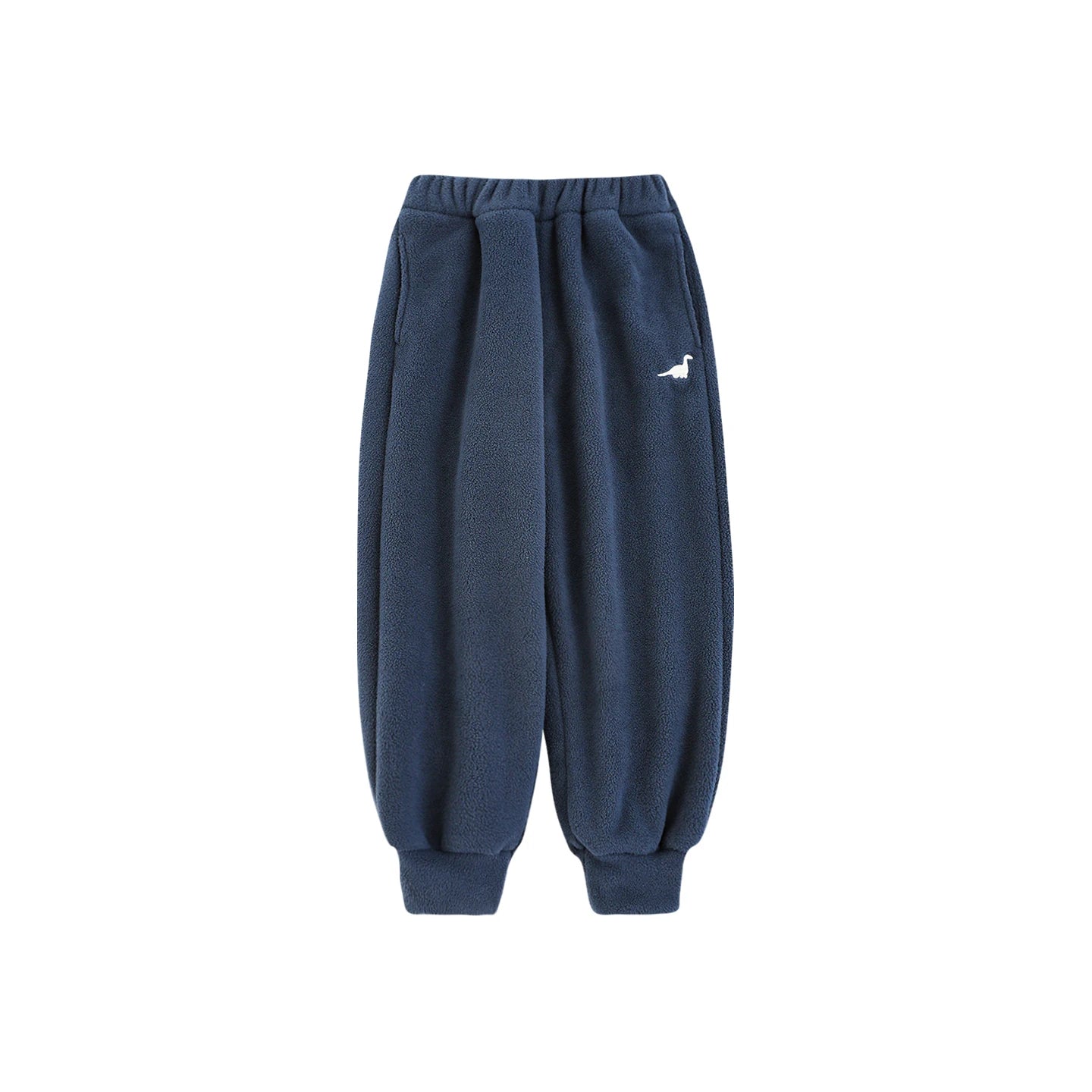 Pantaloni Invernali da Bambino in Pile con Adesivo Dinosauro – Grigio, Blu o Azzurro - Klotheds