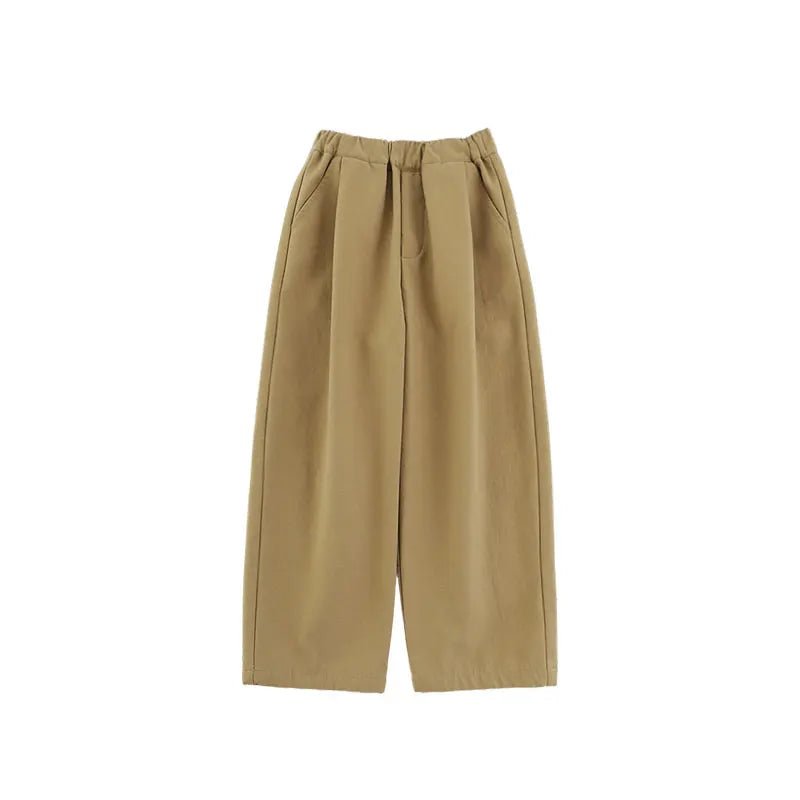 Pantaloni Larghi da Ragazzo in Lino Tinta Unita – Nero o Cachi - 2x - 26% - Klotheds