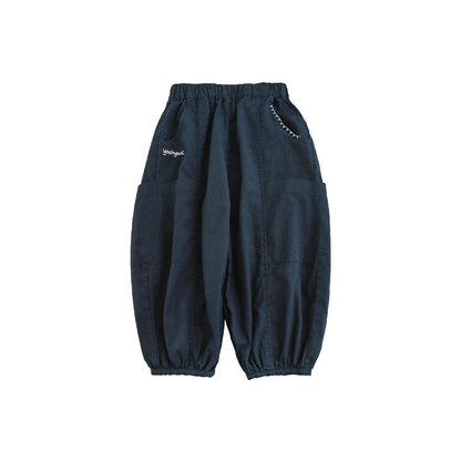 Pantaloni larghi in cotone 100% stile harem per bambino – blu, blu scuro, beige o nero - Klotheds