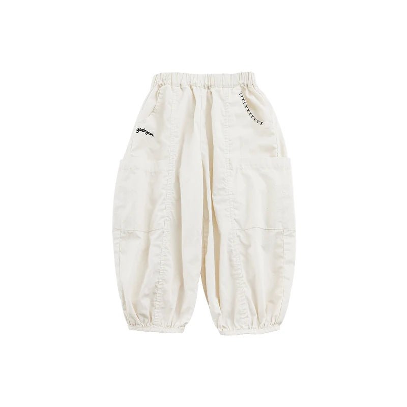 Pantaloni larghi in cotone 100% stile harem per bambino – blu, blu scuro, beige o nero - Klotheds