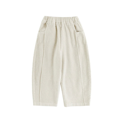 Pantaloni larghi in velluto a coste per bambino – beige o marrone - Klotheds
