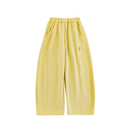 Pantaloni sportivi in tinta unita per bambina – gialli, grigi o viola - Klotheds