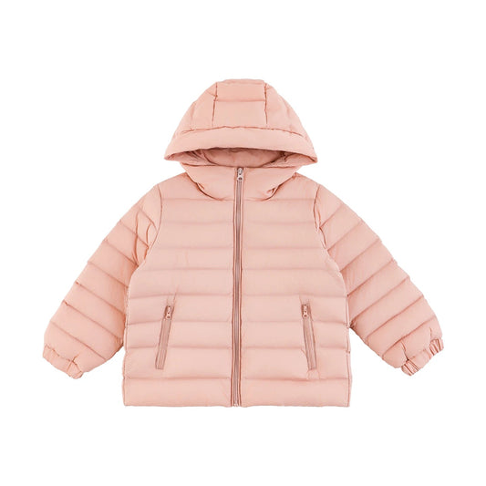 Piumino Invernale da Bambina con Cappuccio Imbottito e Caldo – Rosa, Azzurro, Nero o Rosso - Klotheds