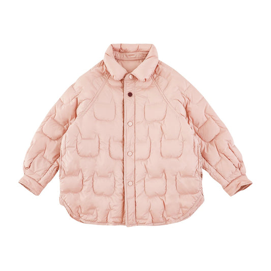 Piumino Invernale da Bambina Leggero e Caldo a Tinta Unita – Rosa o Marrone - Klotheds