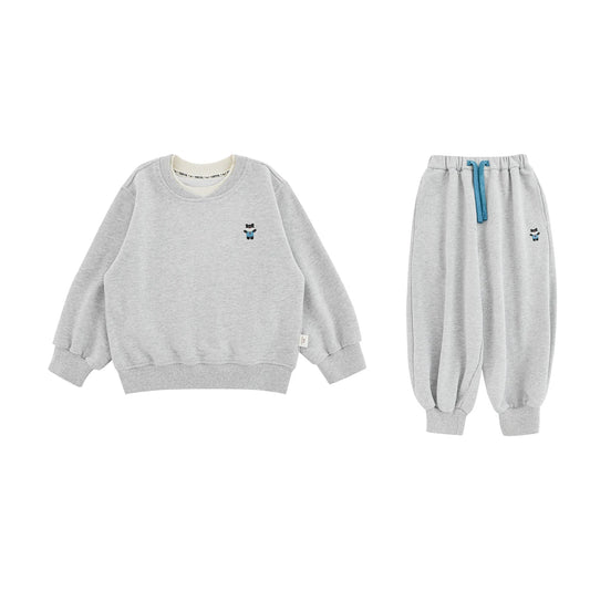 Set tuta jogger con felpa e pantaloni per bambino – grigio, nero o marrone - Klotheds