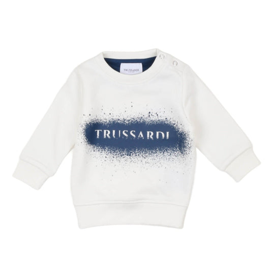 Trussardi - Felpa Greves Bianca e Blu Navy - Klotheds