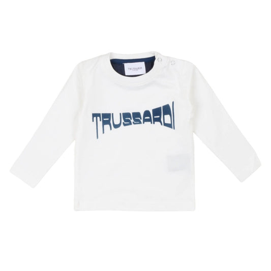 Trussardi - T-shirt Burma Bianco e Blu Navy - Klotheds
