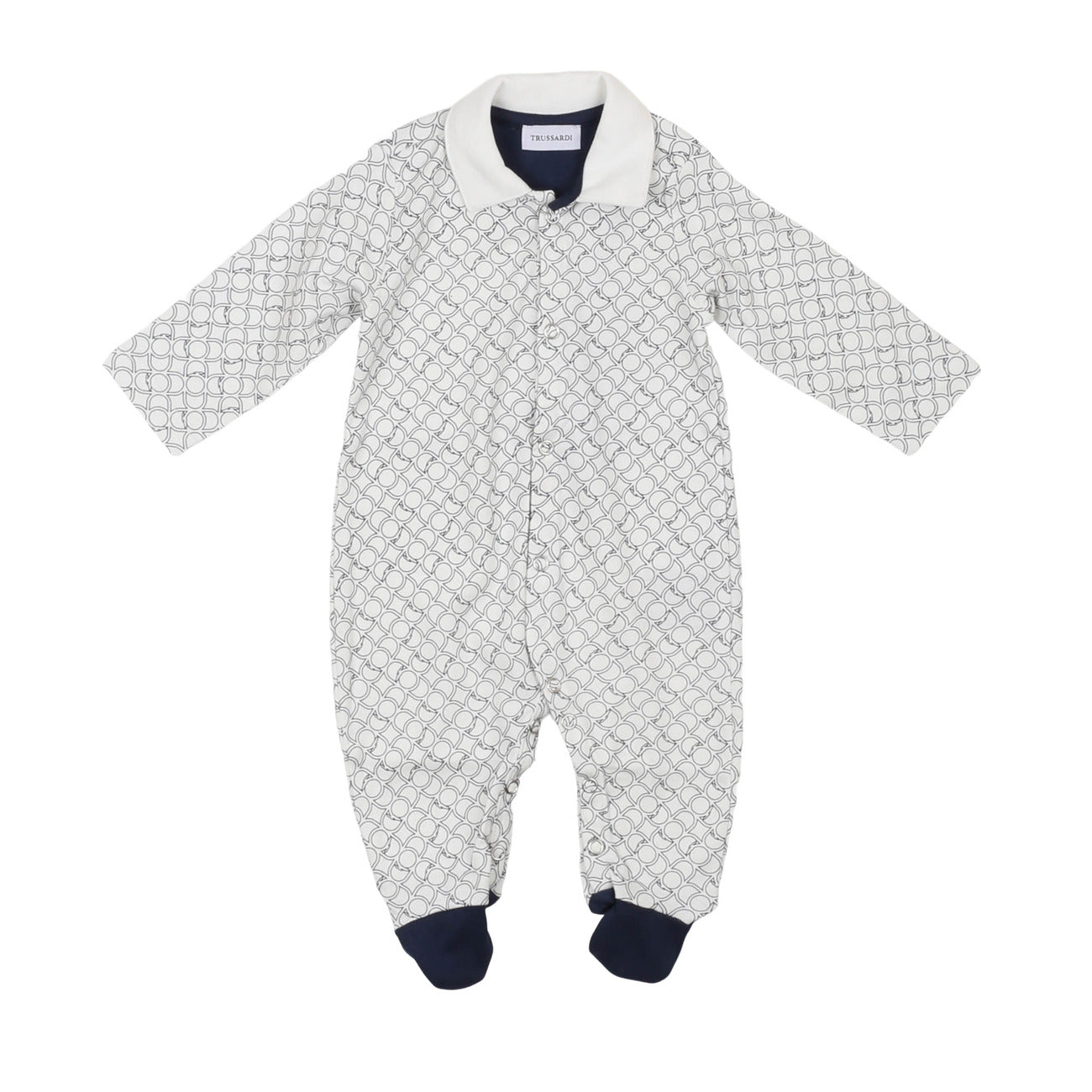 Trussardi - Tutina Felpata Nair Milk e Blu - Klotheds