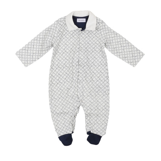 Trussardi - Tutina Felpata Nair Milk e Blu - Klotheds