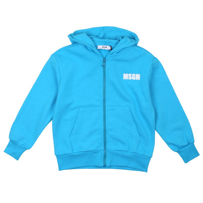 msgm - UNISEX ZIP HOODIE ATOLLO TURQUOISE