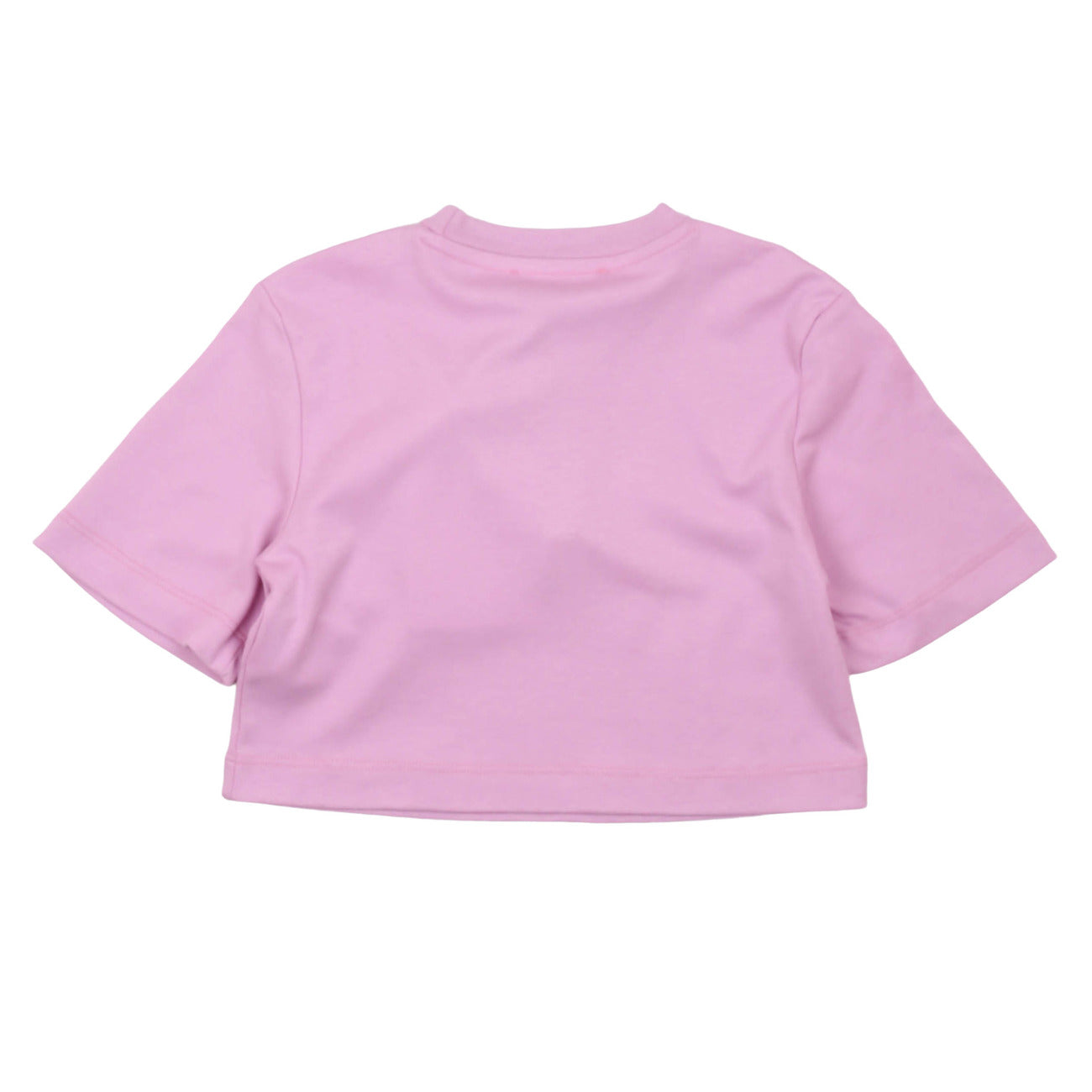 msgm - LIGHT INTERLOCK CROPPED T-SHIRT GIRL PIN