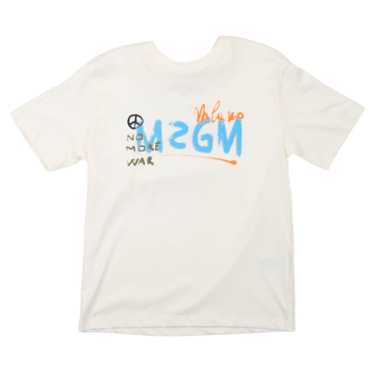 msgm - JERSEY T-SHIRT BOY CREMA/CREAM