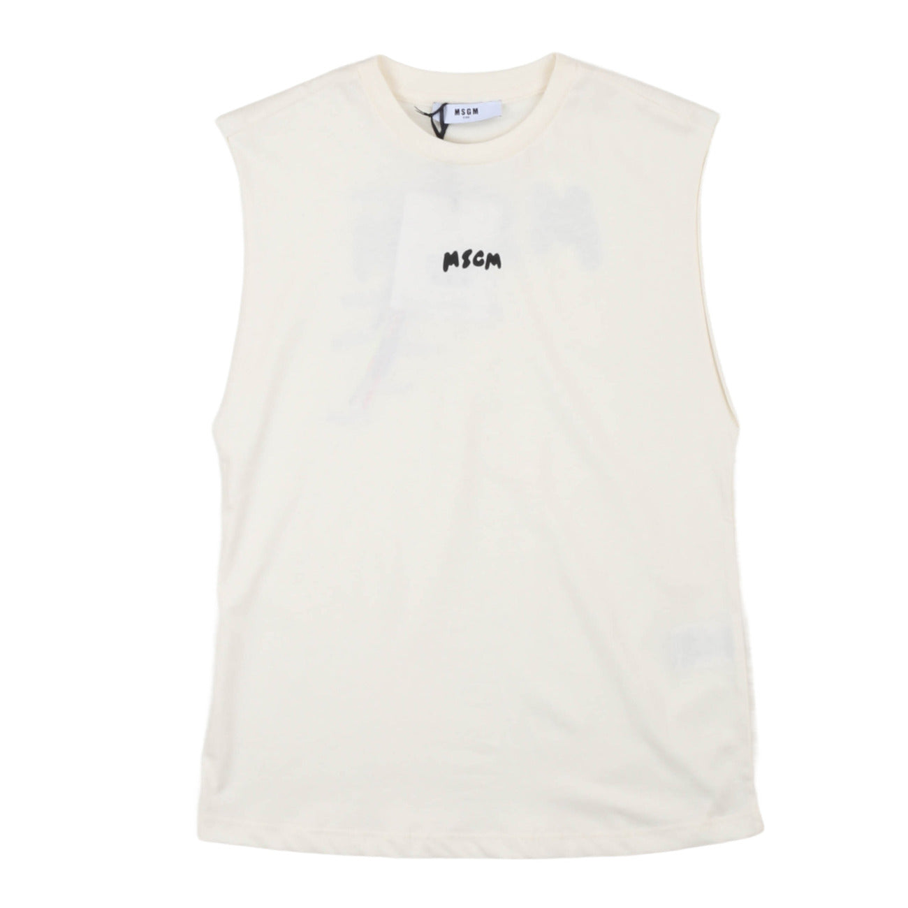 msgm - JERSEY SLEEVELESS BOY CREMA/CREAM