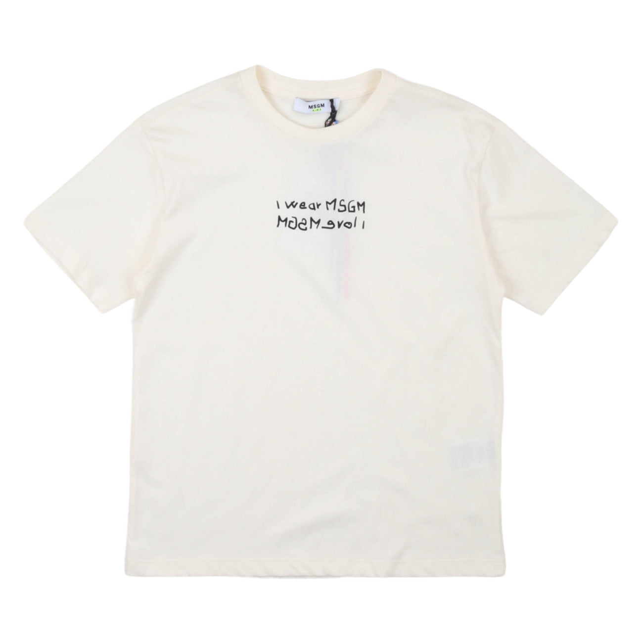 msgm - JERSEY T-SHIRT BOY CREAM/CREAM